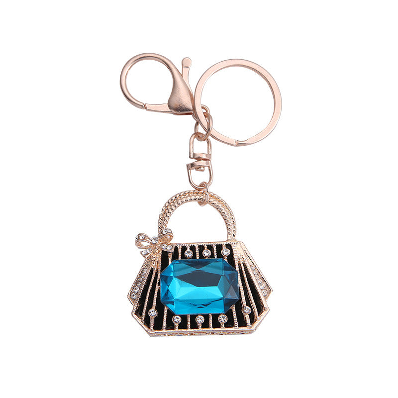 Wholesale Rhinestone Bags Zinc Alloy Car Keychains
